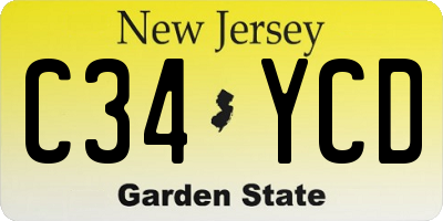 NJ license plate C34YCD
