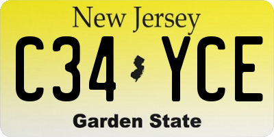 NJ license plate C34YCE