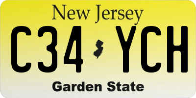 NJ license plate C34YCH