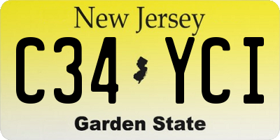 NJ license plate C34YCI