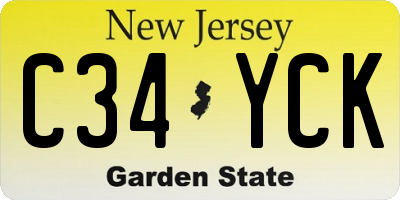 NJ license plate C34YCK