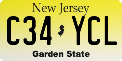 NJ license plate C34YCL