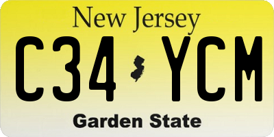 NJ license plate C34YCM