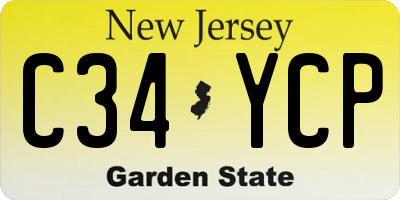 NJ license plate C34YCP