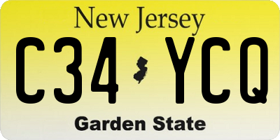 NJ license plate C34YCQ