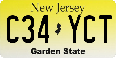 NJ license plate C34YCT