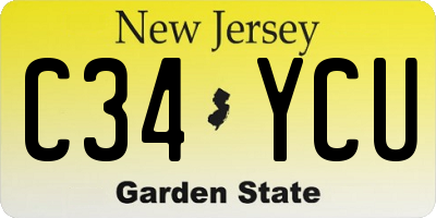 NJ license plate C34YCU