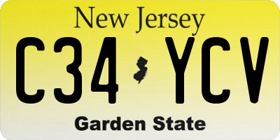 NJ license plate C34YCV