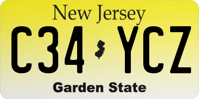NJ license plate C34YCZ