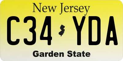 NJ license plate C34YDA