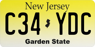 NJ license plate C34YDC