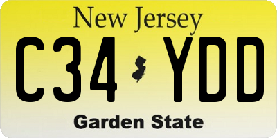 NJ license plate C34YDD