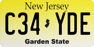 NJ license plate C34YDE
