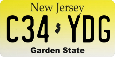 NJ license plate C34YDG
