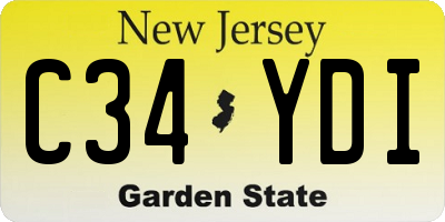 NJ license plate C34YDI