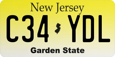 NJ license plate C34YDL