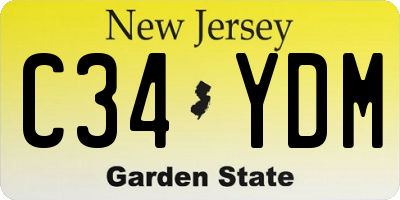 NJ license plate C34YDM