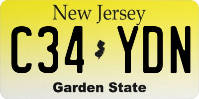 NJ license plate C34YDN