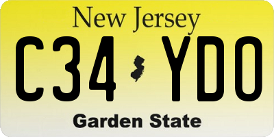 NJ license plate C34YDO
