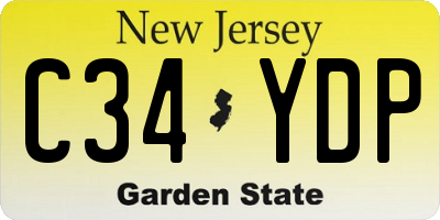 NJ license plate C34YDP