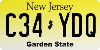 NJ license plate C34YDQ