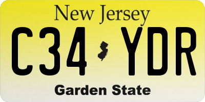 NJ license plate C34YDR