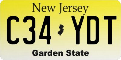 NJ license plate C34YDT