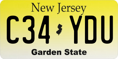 NJ license plate C34YDU