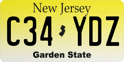 NJ license plate C34YDZ