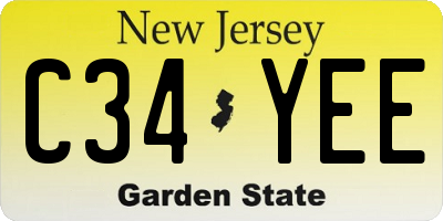 NJ license plate C34YEE