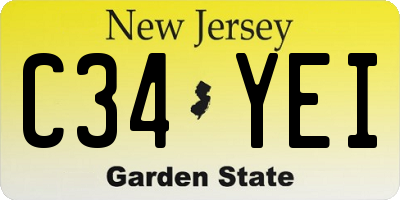 NJ license plate C34YEI