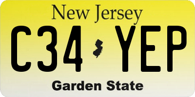 NJ license plate C34YEP
