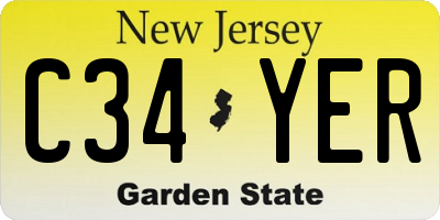 NJ license plate C34YER