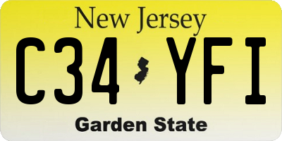 NJ license plate C34YFI