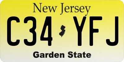 NJ license plate C34YFJ