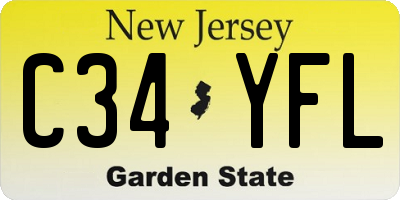 NJ license plate C34YFL