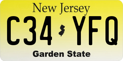NJ license plate C34YFQ