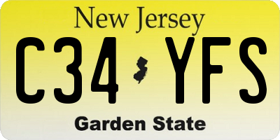 NJ license plate C34YFS