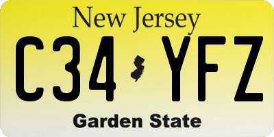 NJ license plate C34YFZ