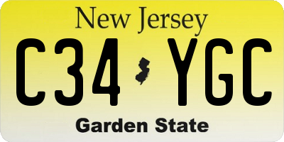 NJ license plate C34YGC