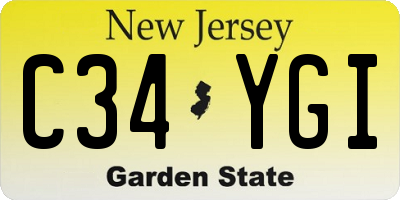 NJ license plate C34YGI