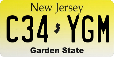 NJ license plate C34YGM