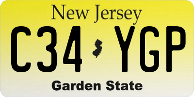 NJ license plate C34YGP