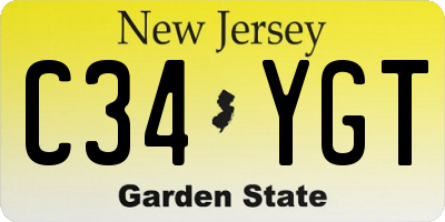 NJ license plate C34YGT