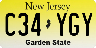 NJ license plate C34YGY