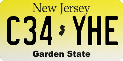 NJ license plate C34YHE