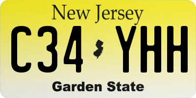 NJ license plate C34YHH