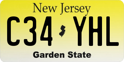 NJ license plate C34YHL