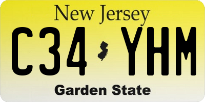 NJ license plate C34YHM
