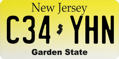 NJ license plate C34YHN